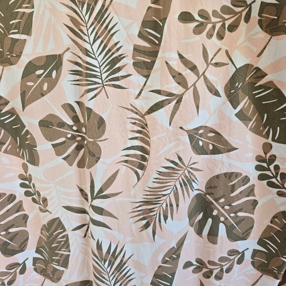 Free Planet Mens Tropical Leaf Hawaiian Short Sleeve Pink/Green Large - Picture 4 of 11